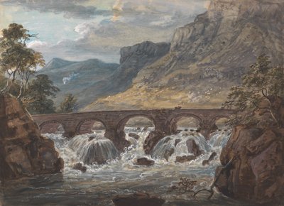 Pont-y-Pier near Llanroost, Denbighshire by Paul Sandby